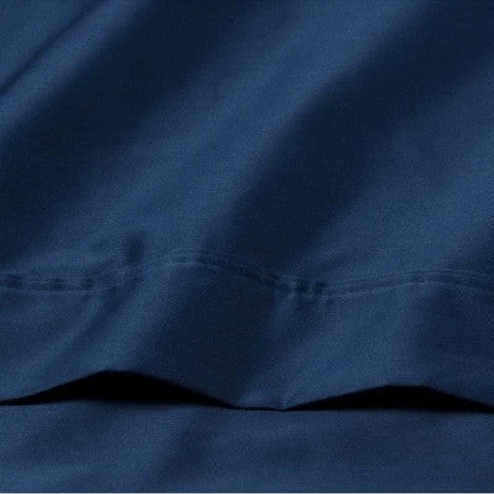 Threshold KING 400 Thread Count Performance Flat Sheet Graphite Blue NEW - Picture 2 of 3
